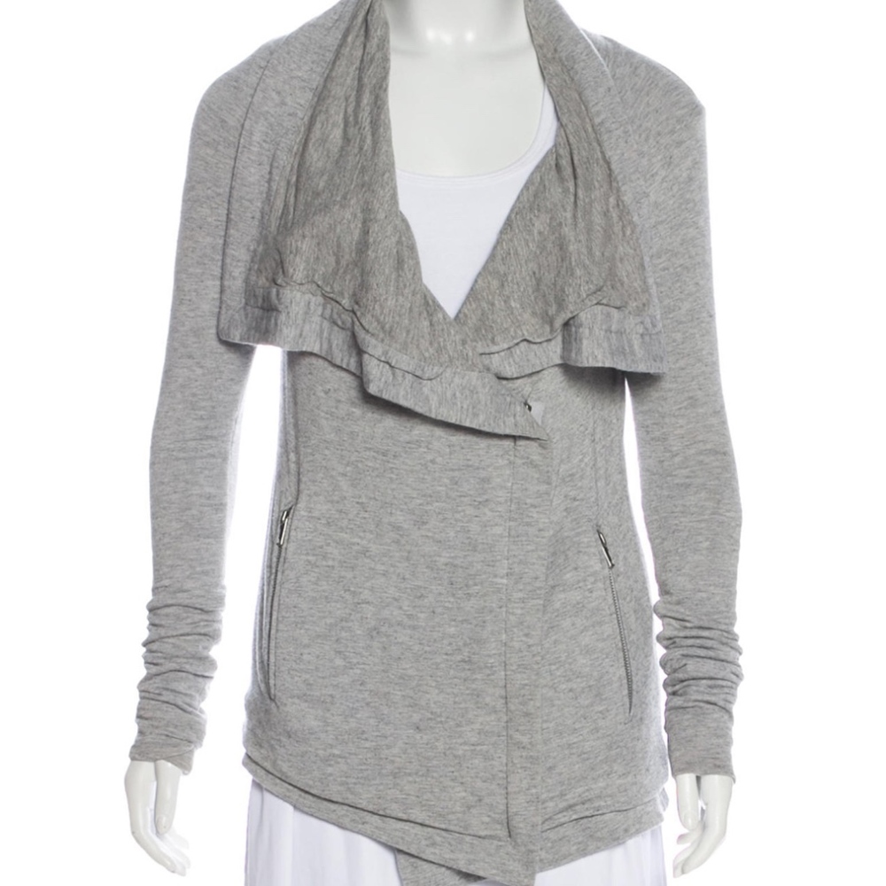 A.L.C. Gray Asymmetrical Knit sweater w/ Zip XS